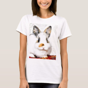 Camiseta amor da alegria da paz do coelho