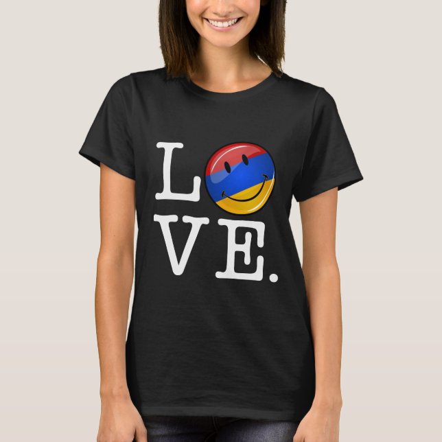Camiseta Amor Da Armênia Sorrindo Bandeira (Frente)
