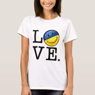 Camiseta Amor da bandeira de sorriso de Ucrânia