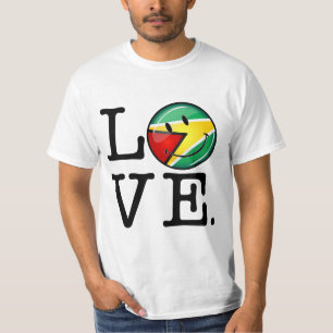 Camiseta Amor da bandeira guianesa de sorriso de Guyana