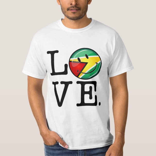 Camiseta Amor da bandeira guianesa de sorriso de Guyana (Frente)