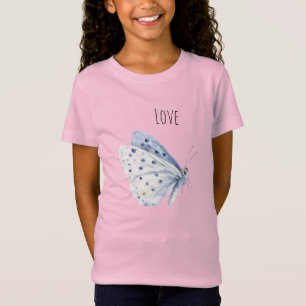 Camiseta Amor da Borboleta Branca Roxa