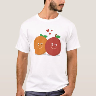 Camiseta amor da laranja & da maçã