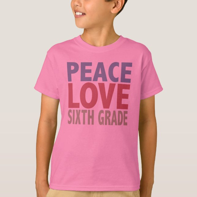 Camiseta Amor da paz da sexta série (Frente)