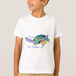 Camiseta Amor da tartaruga de mar uma tartaruga