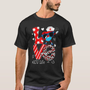 Camiseta Amor Dabbing Heart Nursing Enfermeira da UTI Valen