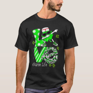 Camiseta Amor Dabbing Shamrock Enfermeira Enfermeira Rua de