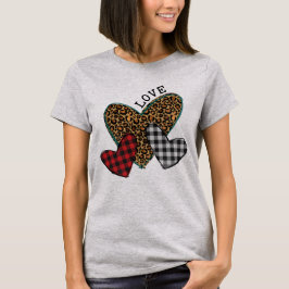 Camiseta Amor das mulheres Corações