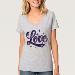 Camiseta Amor das mulheres roxas