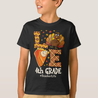 Camiseta Amor de Ação de Graças Professor da 4ª Série Peru 