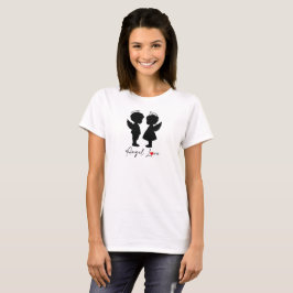 Camiseta Amor de Anjo – Design Fofo de Casal de Anjos