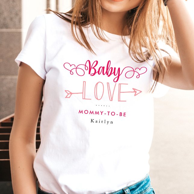 Camiseta "Amor de Bebê" Chás de Bebê para a Futura Mamãe (Criador carregado)