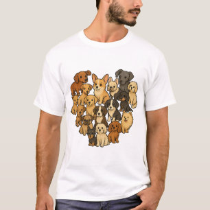 Camiseta Amor de Cachorrinho - Coração Feito de Cachorros