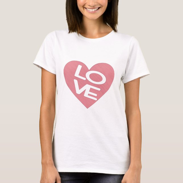 Camiseta Amor de coração rosa (Frente)