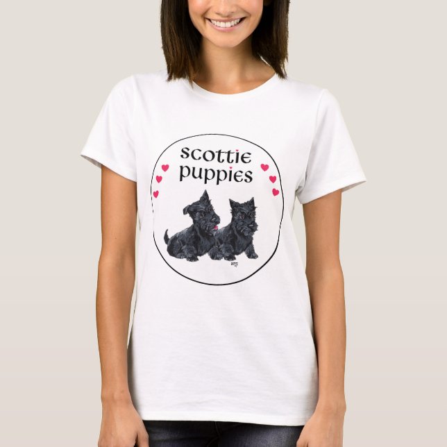 Camiseta Amor de Filhote de Terrier Escocês (Frente)