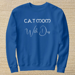 Camiseta Amor de Gato Personalizado Branco Mãe de Gato Azul