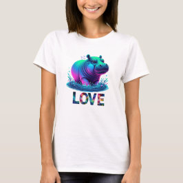 Camiseta  Amor de Hipopótamo Neon Legal