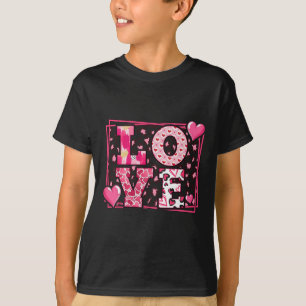 Camiseta Amor de Impressão de Leopardo Lábios Vermelhos Pal