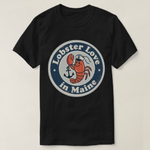 Camiseta Amor de Lagosta_ Arte Marítima do Maine