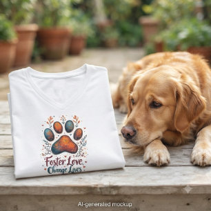 Camiseta Amor de Lar de Resgate Animal Muda Vidas Impressão