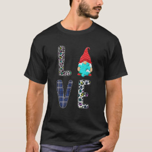 Camiseta Amor de Leopardo Gnomo Fofo Puzzle Conscientização
