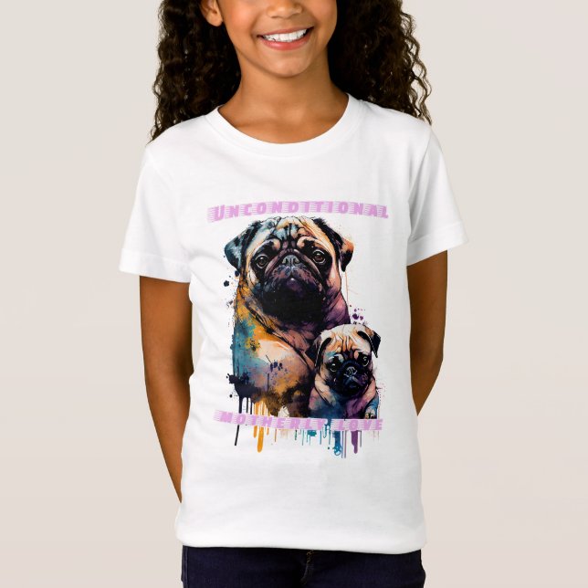 Camiseta Amor de madre pug - Amor maternal incondicional (Frente)