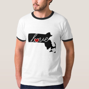Camiseta Amor de Massachusetts!  Presentes para amantes das