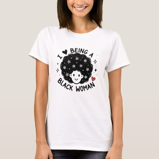 Camiseta Amor de Mulher Negra pelo Cabelo Crespo Empoderame (Frente)