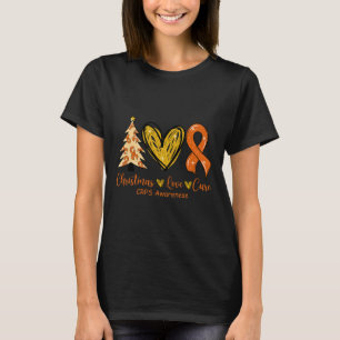 Camiseta Amor de Natal Curva Fita Laranja Sensibilização X
