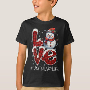 Camiseta Amor de Natal Snowman Almoço Senhora Vida Diversão