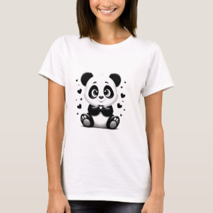 Camiseta Amor de Panda Cheio de Coração