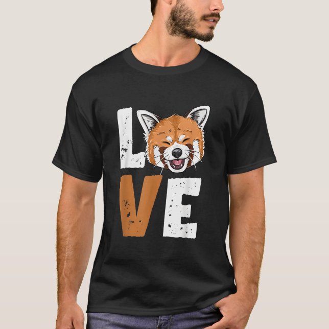 Camiseta Amor de Panda Vermelho Panda Vermelho (Frente)