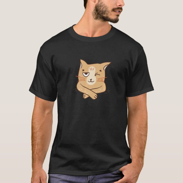 Camiseta Amor de Piscar os olhos de Gato Vencedor (Frente)