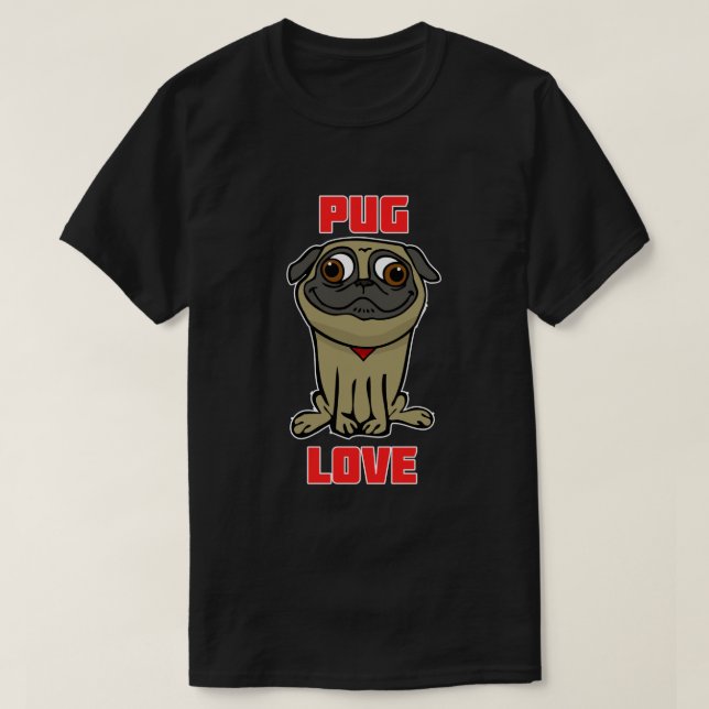Camiseta Amor de Pug (Frente do Design)