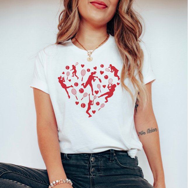Camiseta Amor de Tênis de Coração Vermelho (Criador carregado)