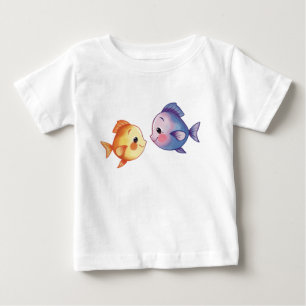 Camiseta Amor Debaixo do Mar – Cute Casal de Peixes em Aqua