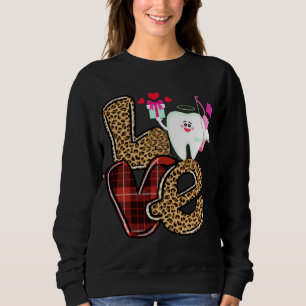 Camiseta Amor Dentista Coração Vermelho Xadrez Leopard Namo