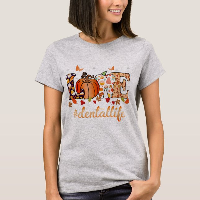 Camiseta Amor Dentista Dentista Dentino Pumpkin (Frente)