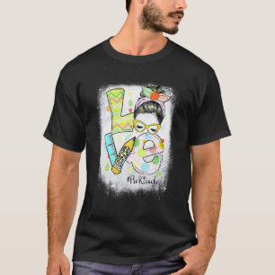 Camiseta Amor Descolorido Pré Kinder Professora Páscoa Coqu