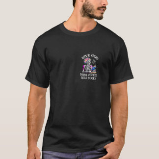Camiseta Amor Deus Beba Café Ler Livros Amantes Vintage Ch