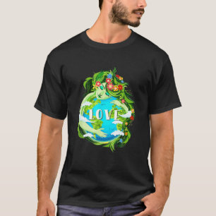 Camiseta AMOR Dia da Terra-Mãe Salve Nosso Ambiente Planeta