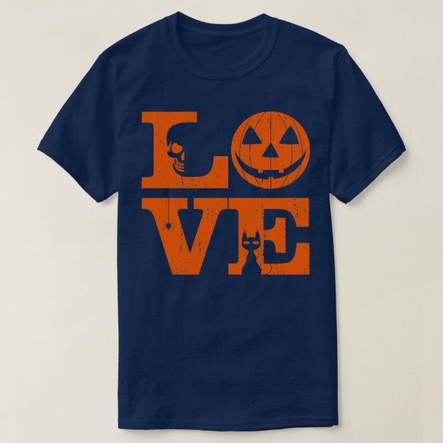Camiseta Amor, Dia das Bruxas, Distante (Frente do Design)