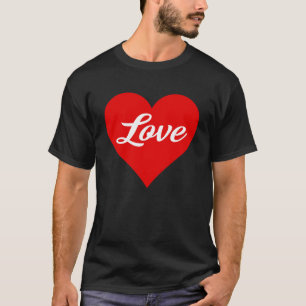 Camiseta AMOR - Dia de os namorados - Coração Vermelho - Pu