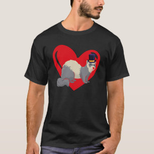 Camiseta Amor Dia de os namorados Gráfico Cardíaco Furões M