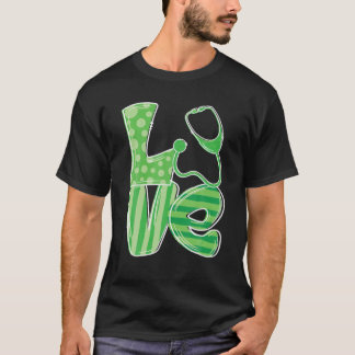 Camiseta Amor, Dia de São Patrício de Enfermeira do Estetos