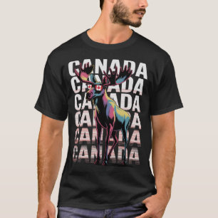 Camiseta Amor Dia do Canadá Alce Raízes Visita Favorita Nas