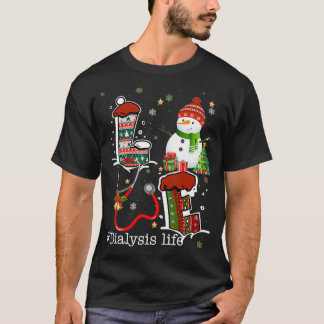 Camiseta Amor Diálise Vida Snowman Natal Para Enfermeira Nu