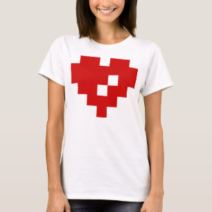 Camiseta Amor do bocado do coração 8 do pixel
