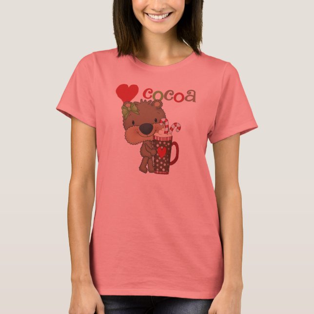 Camiseta Amor do cacau do urso da menina (Frente)