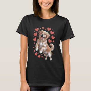Camiseta Amor do Golden Retriever Coração Dia dos Namorados